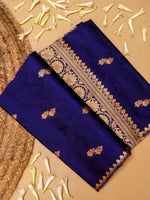 Handwoven Ink Blue Banarasi Katan Silk Saree