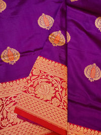 Handwoven Purple Banarasi Katan Silk Saree