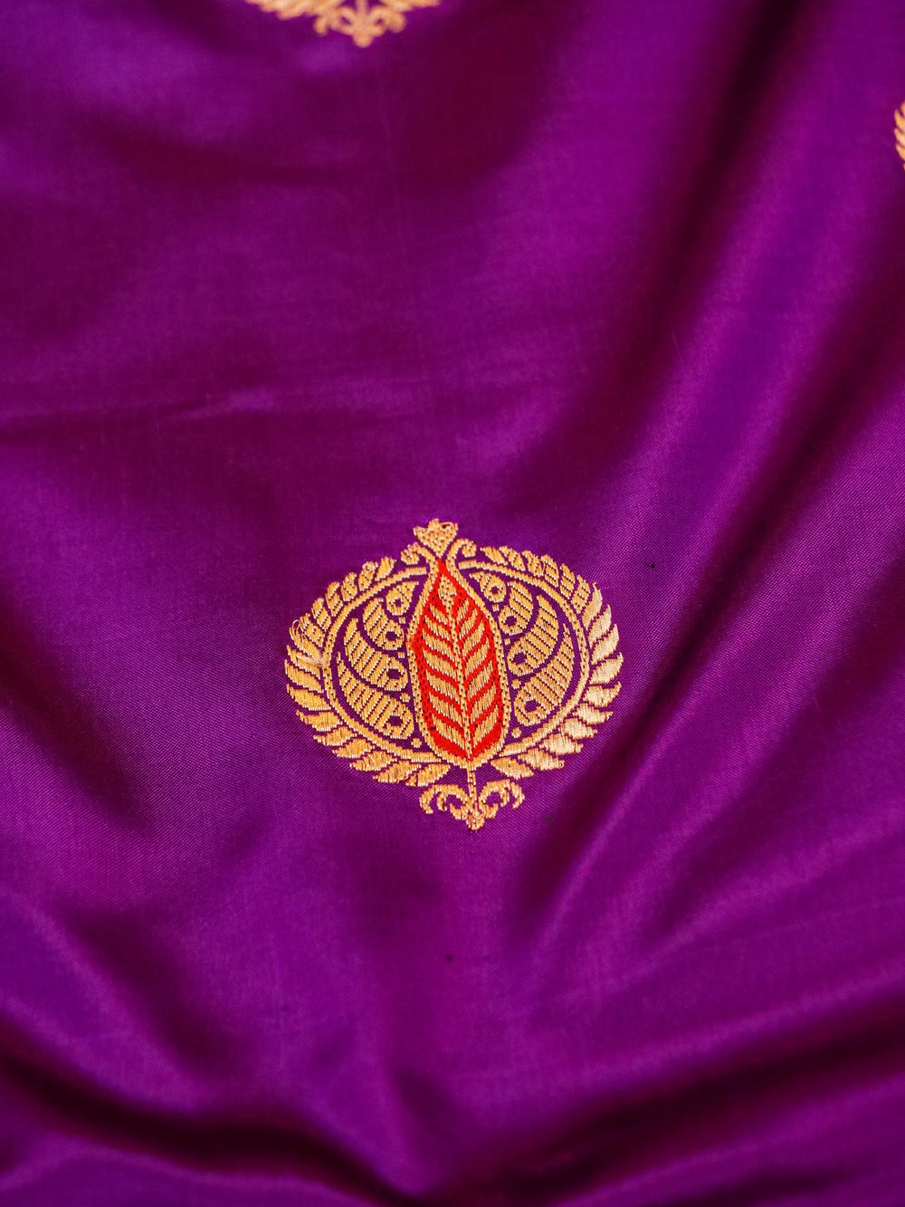 Handwoven Purple Banarasi Katan Silk Saree