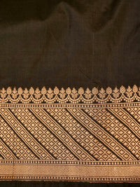 Handwoven Black Banarasi Katan Silk Saree