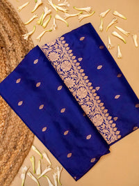 Handwoven Blue Banarasi Katan Silk Saree