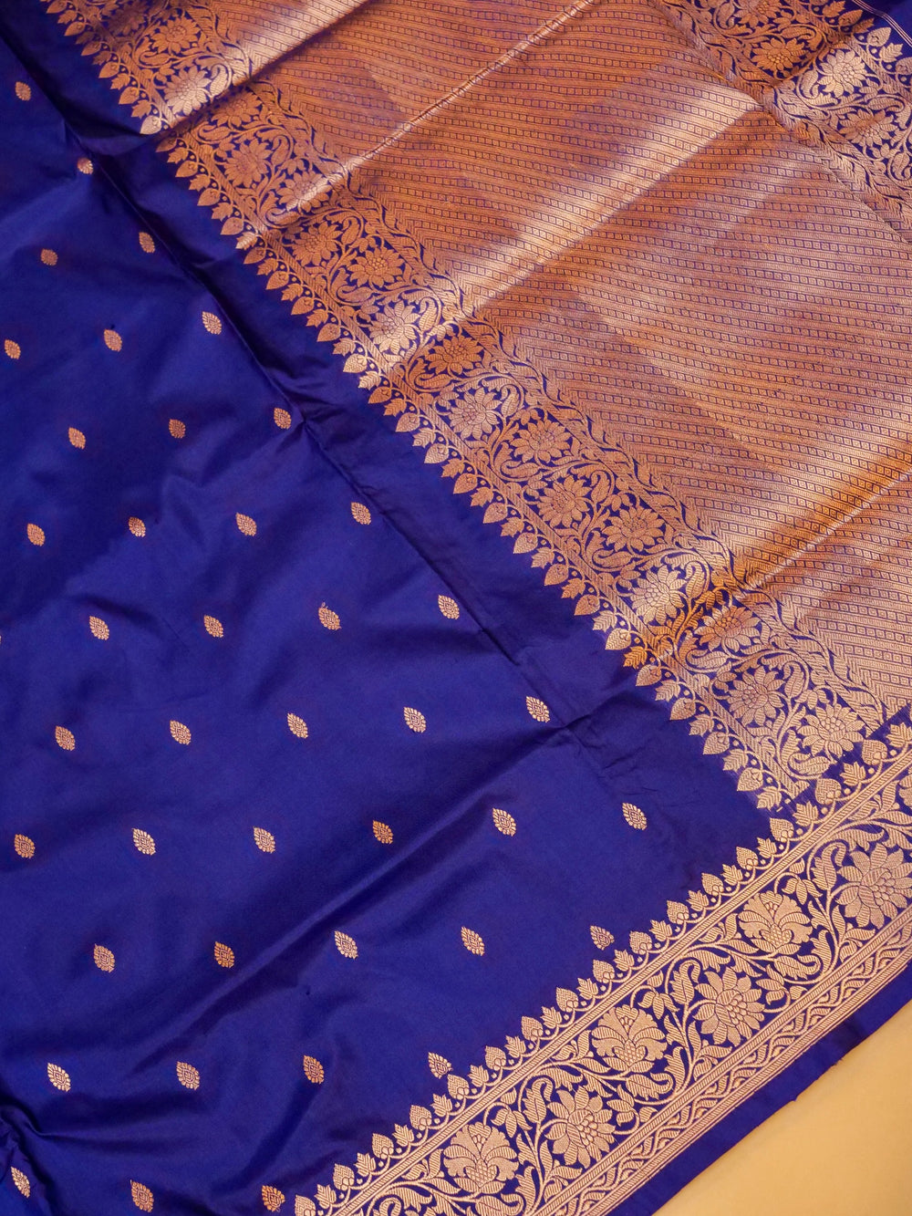 Handwoven Blue Banarasi Katan Silk Saree