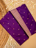 Handwoven Purple Banarasi Katan Silk Saree