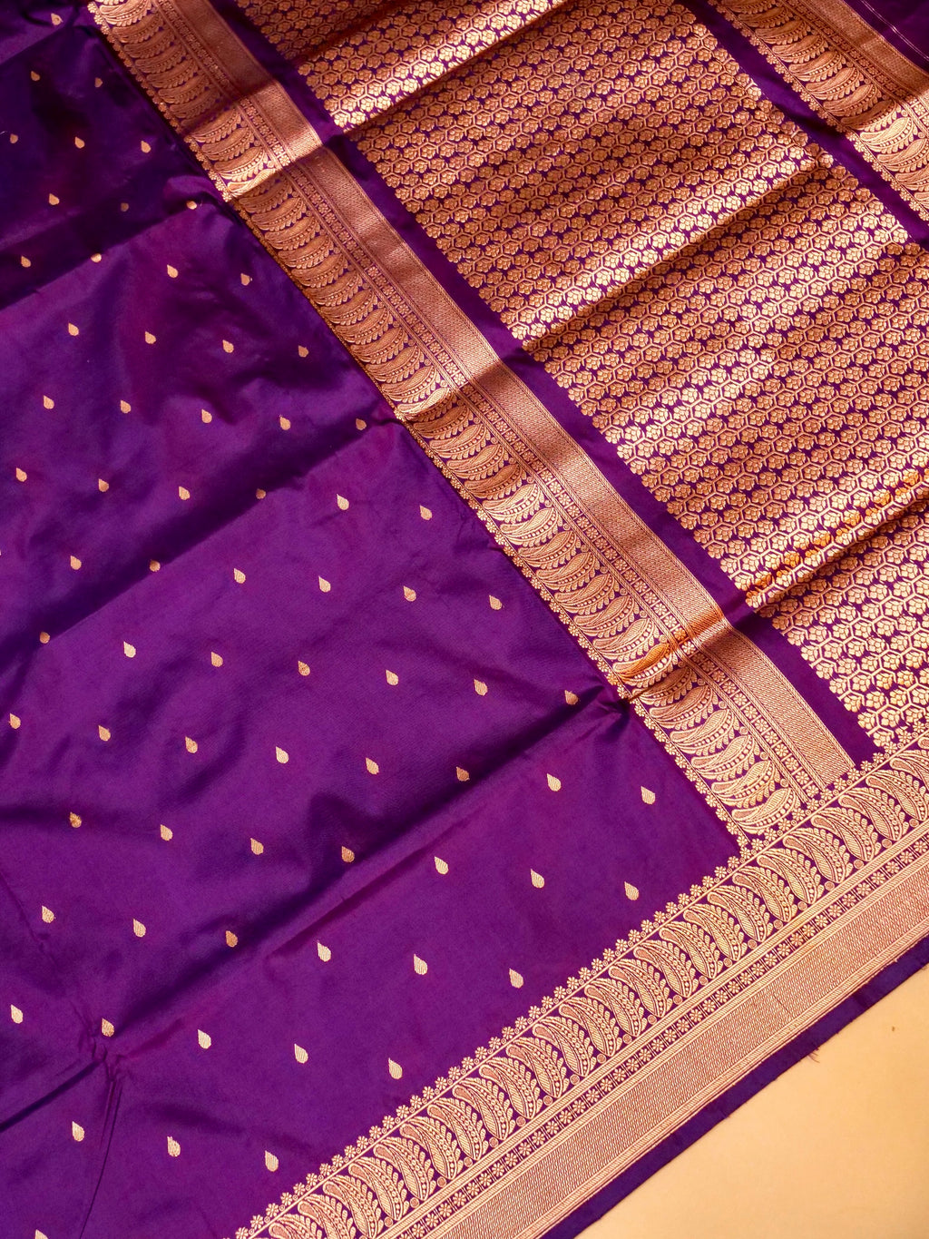 Handwoven Purple Banarasi Katan Silk Saree