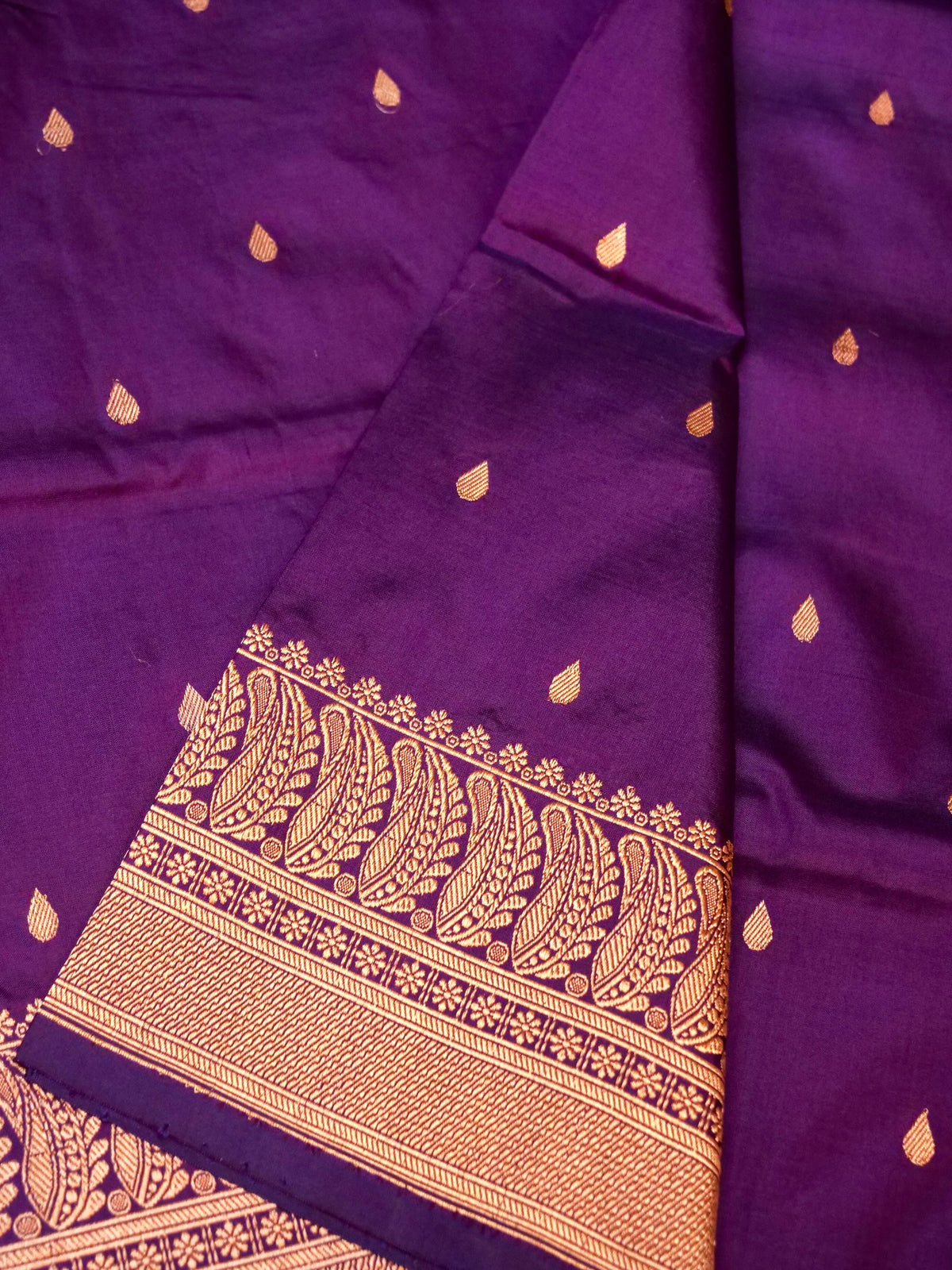 Handwoven Purple Banarasi Katan Silk Saree