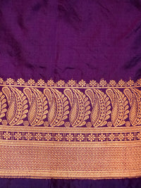 Handwoven Purple Banarasi Katan Silk Saree