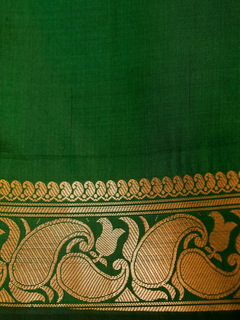 Handwoven Green Banarasi Katan Silk Saree