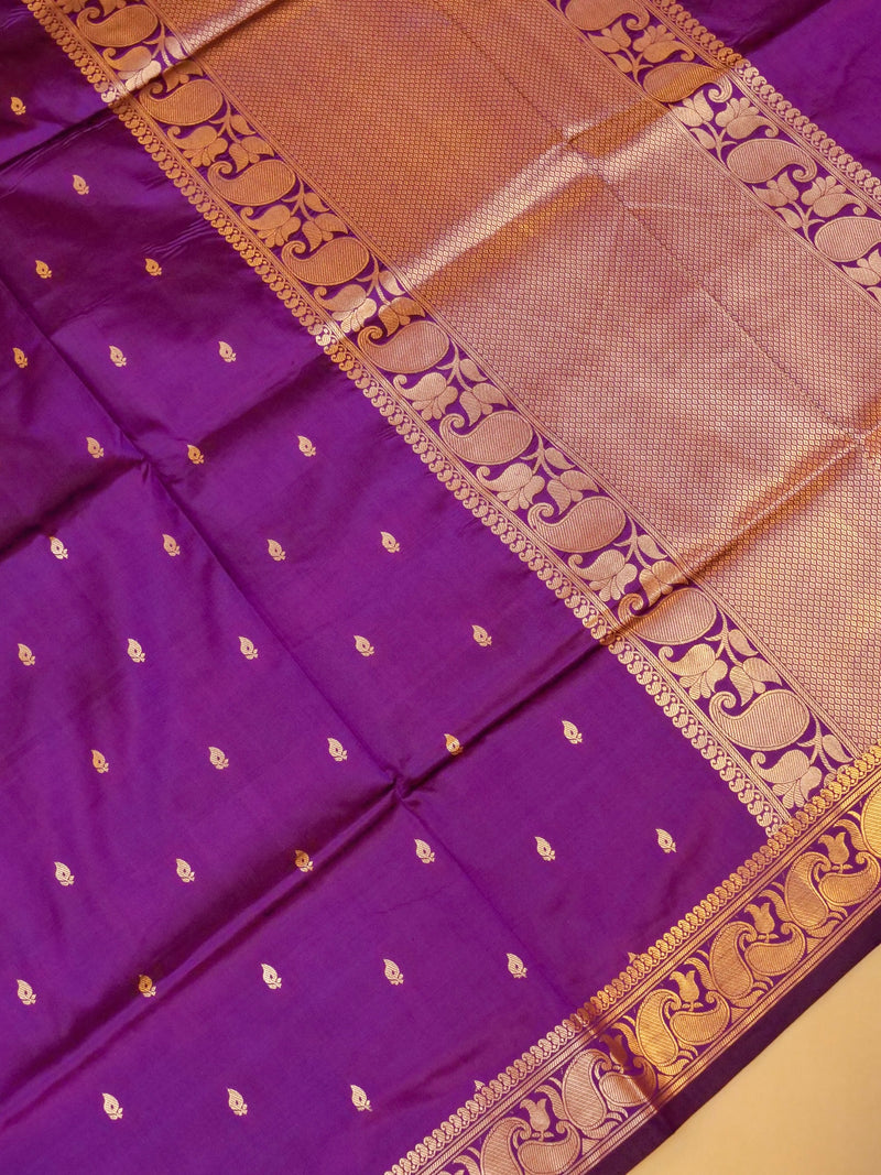 Handwoven Purple  Banarasi Katan Silk Saree