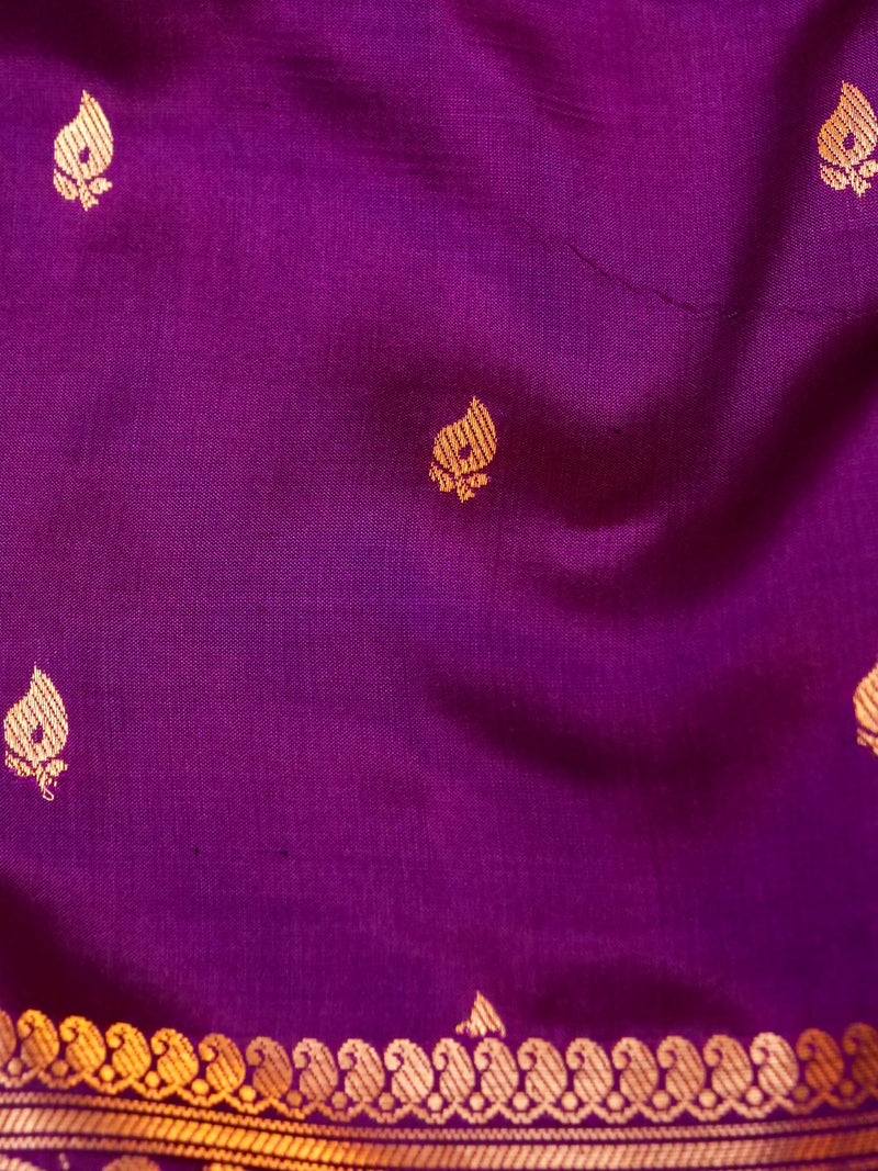 Handwoven Purple  Banarasi Katan Silk Saree