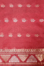 Handwoven Mustard Yellow Banarasi Organza Silk Saree