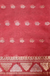 Handwoven Mustard Yellow Banarasi Organza Silk Saree