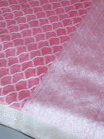 Handwoven Pink Banarasi Georgette Saree