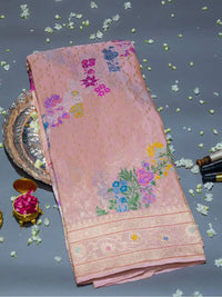 Handwoven Light Pink Banarasi Katan Silk Saree