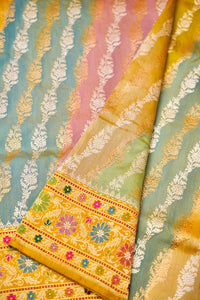 Handwoven Rangkat Banarasi Katan Silk Saree