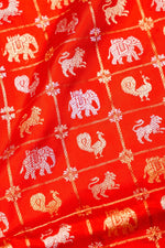 Handwoven Red Banarasi Katan Silk Saree