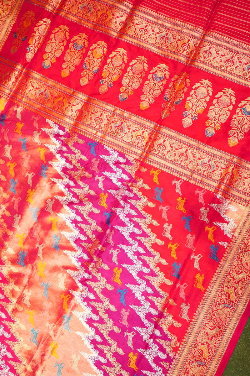 Handwoven Rangkat Banarasi Katan Silk Saree