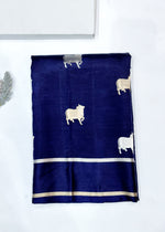 Navy Blue Katan Silk Handwoven Banarasi Saree