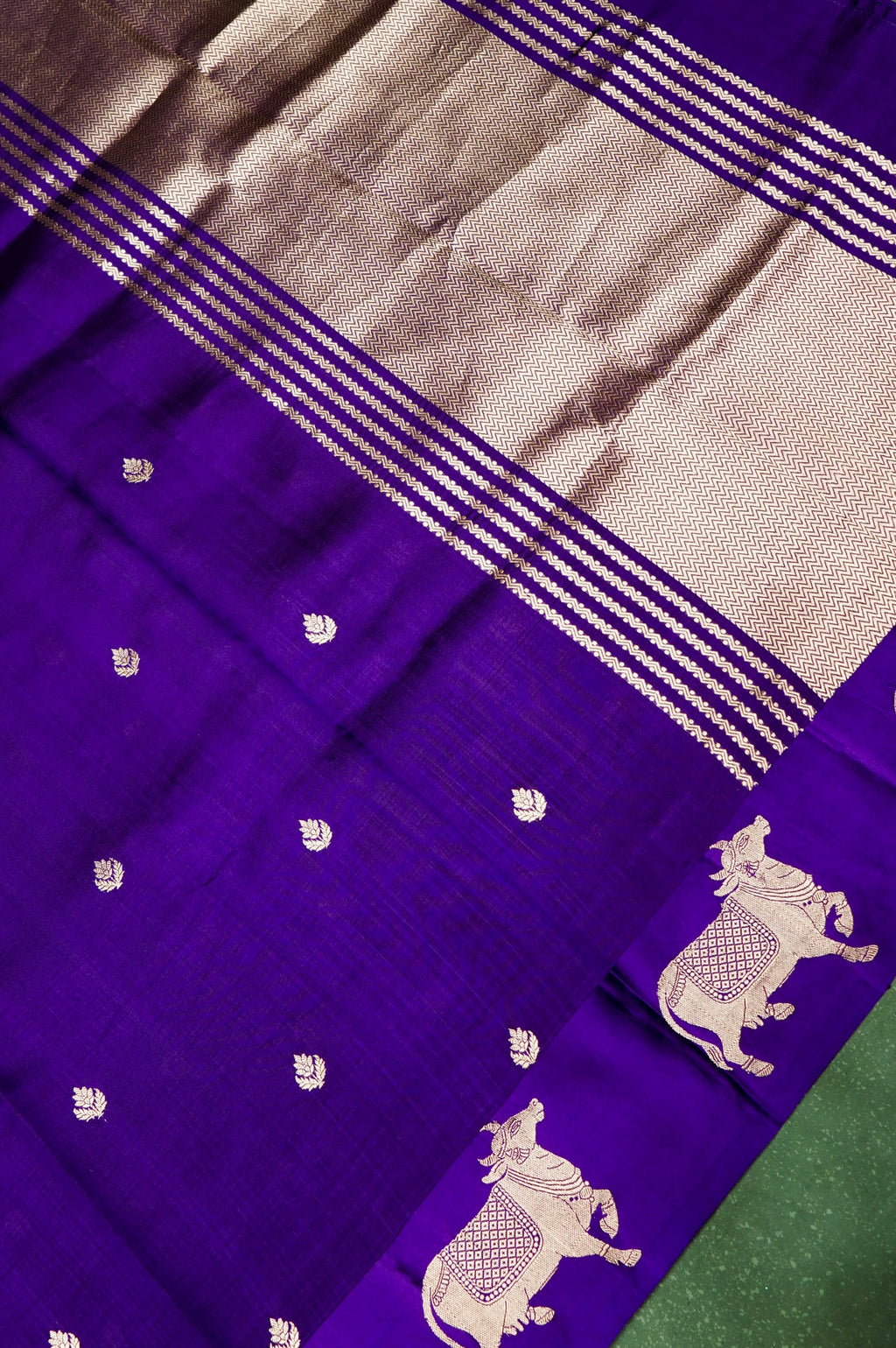 Handwoven Purple Banarasi Katan Soft Silk Saree