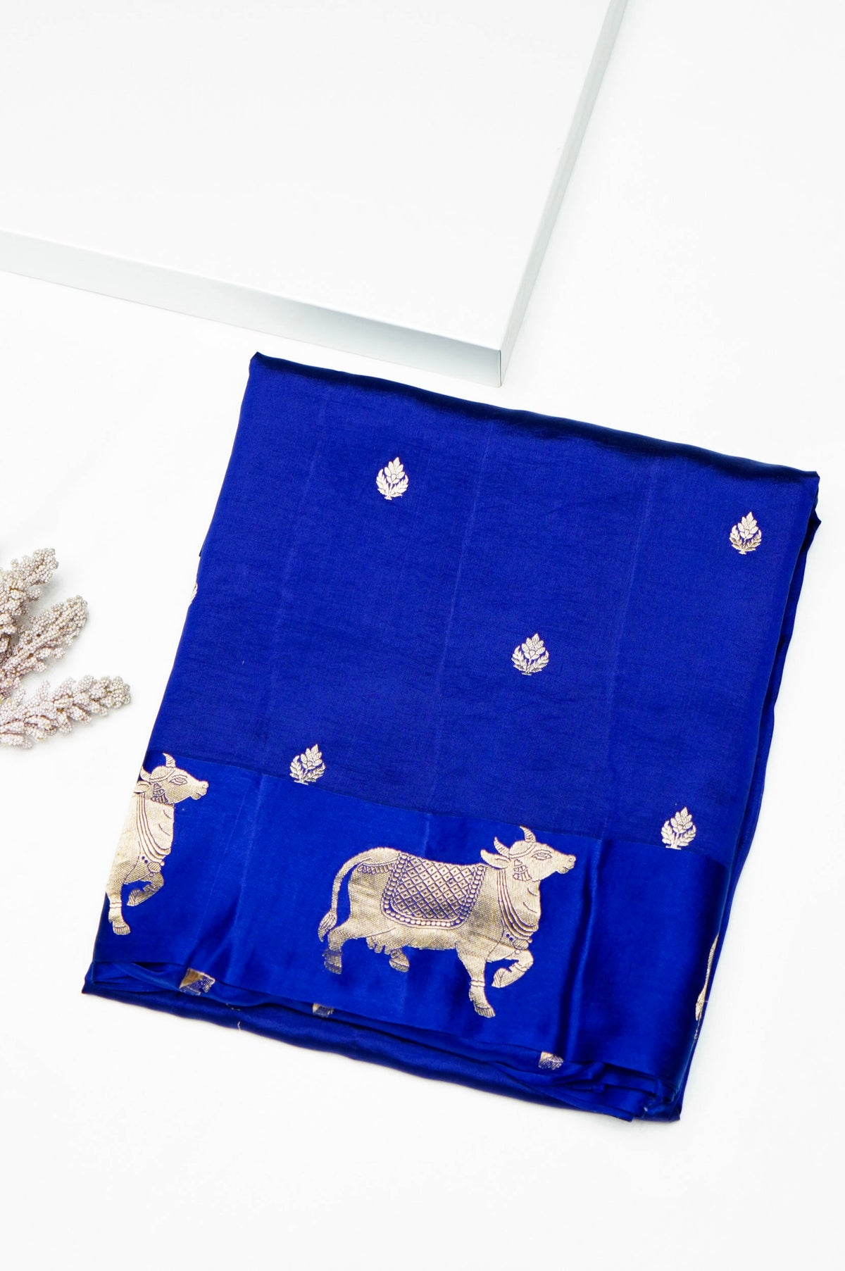Handwoven Royal Blue Banarasi Katan Soft Silk Saree