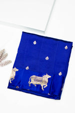 Handwoven Royal Blue Banarasi Katan Soft Silk Saree