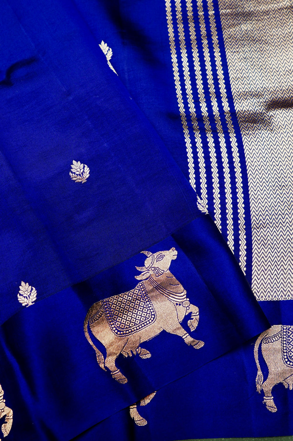 Handwoven Royal Blue Banarasi Katan Soft Silk Saree