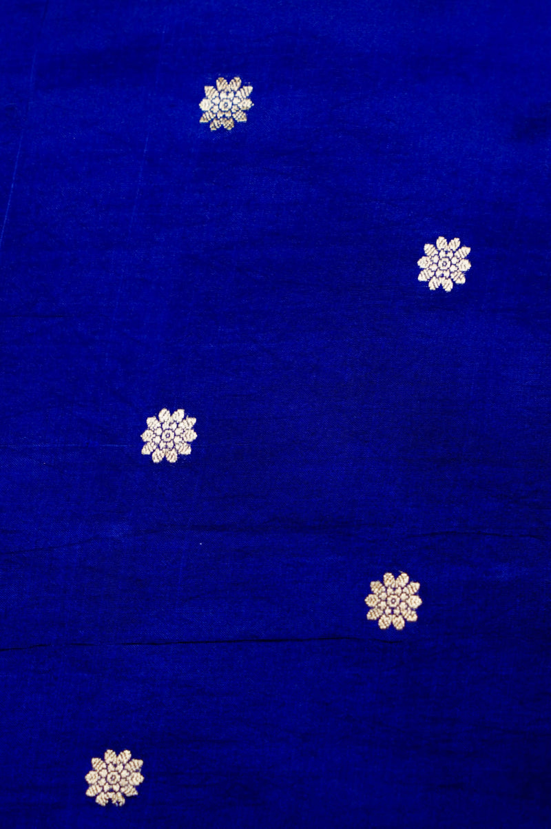 Handwoven Royal Blue Banarasi Katan Soft Silk Saree