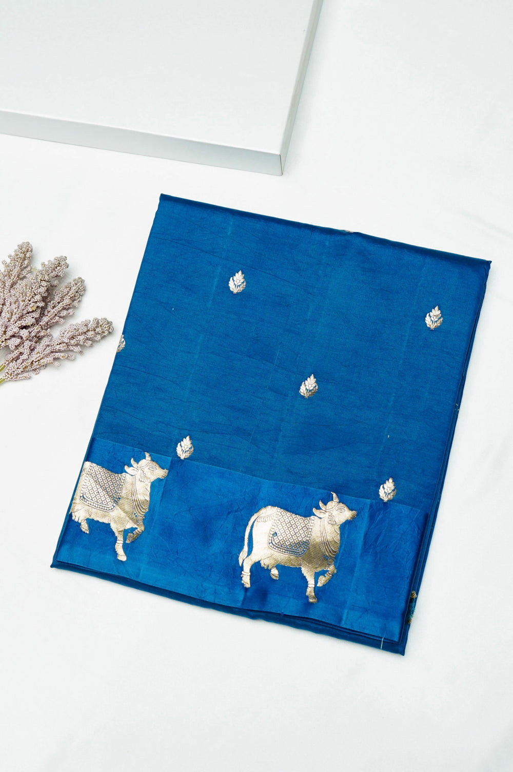 Handwoven Sky Blue Banarasi Katan Soft Silk Saree