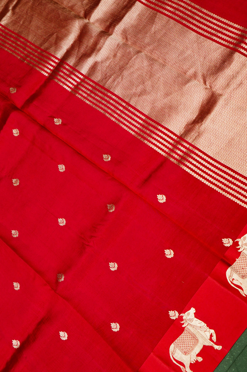 Handwoven Red Banarasi Katan Soft Silk Saree