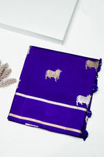 Handwoven Blue Banarasi Katan Soft Silk Saree