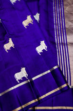 Handwoven Blue Banarasi Katan Soft Silk Saree
