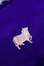 Handwoven Blue Banarasi Katan Soft Silk Saree