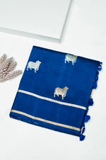 Handwoven Blue Banarasi Katan Soft Silk Saree