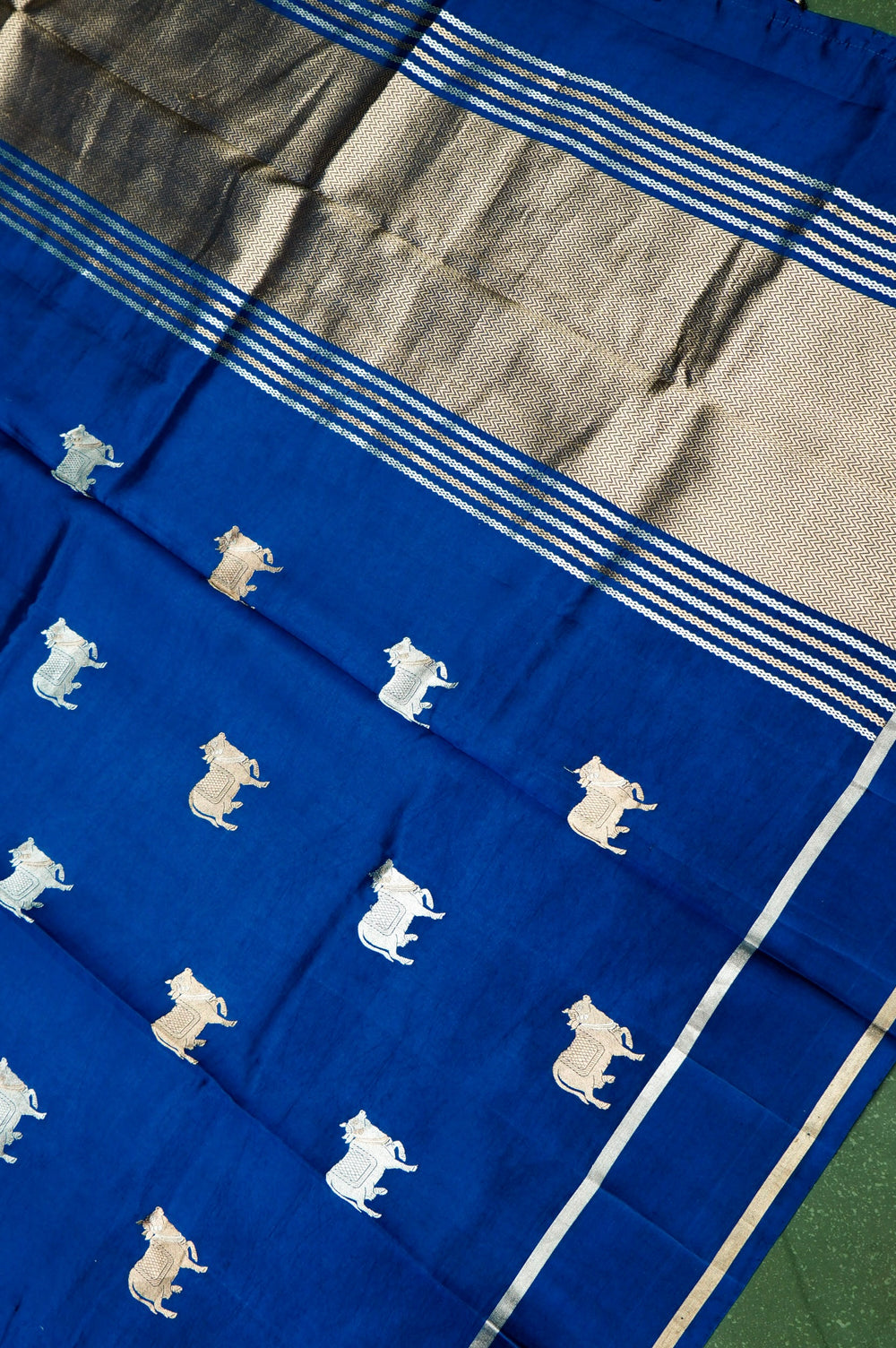 Handwoven Blue Banarasi Katan Soft Silk Saree