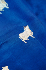 Handwoven Blue Banarasi Katan Soft Silk Saree