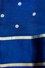 Handwoven Blue Banarasi Katan Soft Silk Saree