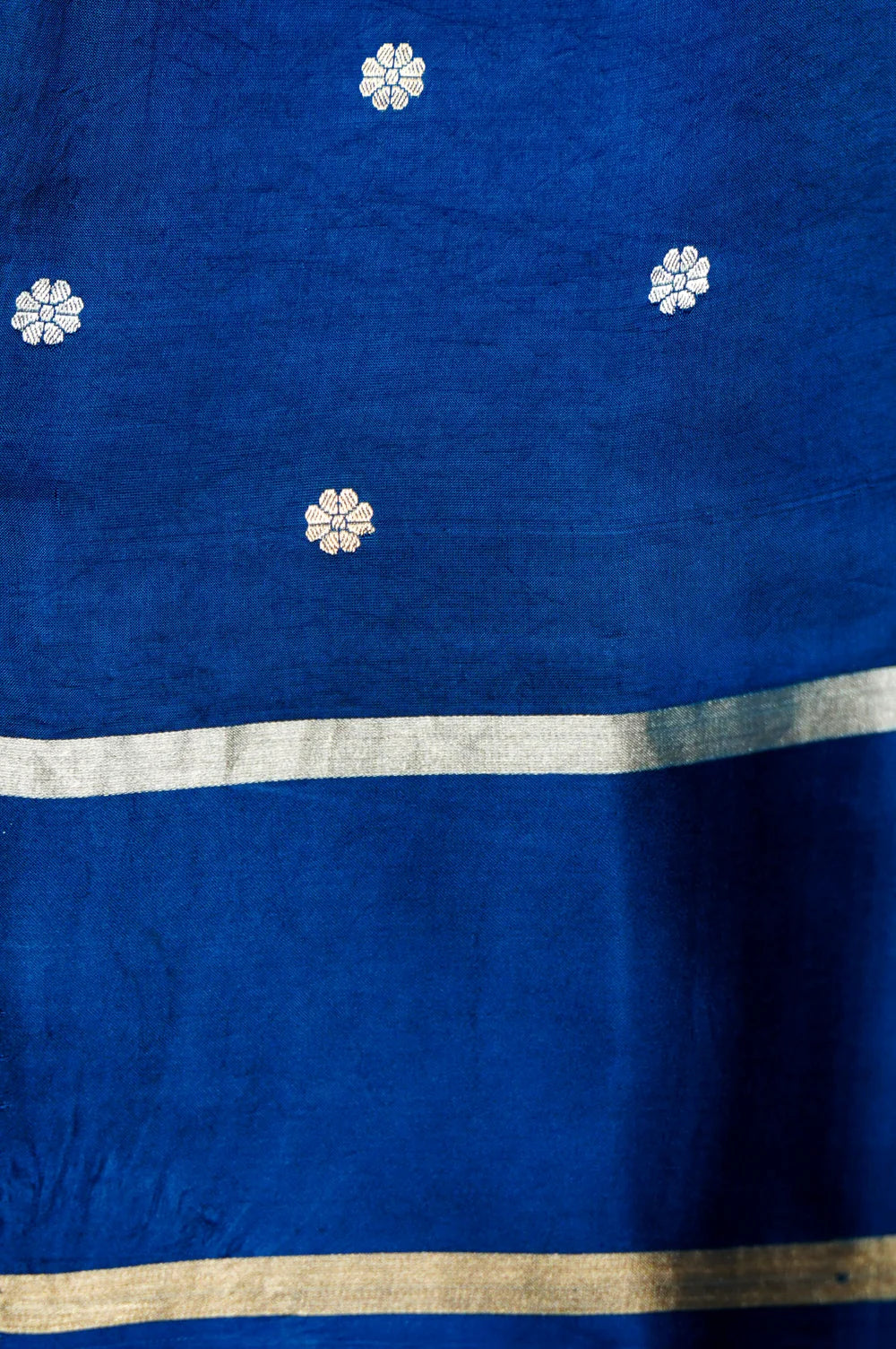 Handwoven Blue Banarasi Katan Soft Silk Saree