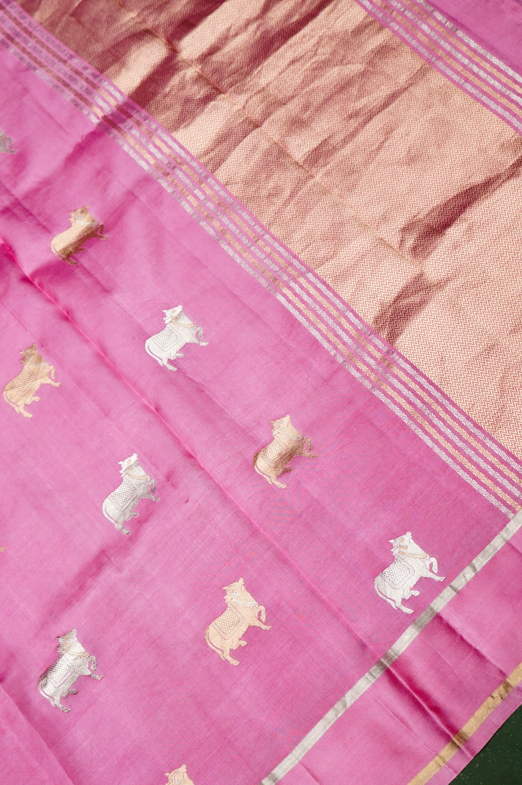 Handwoven Light Pink Banarasi Katan Soft Silk Saree