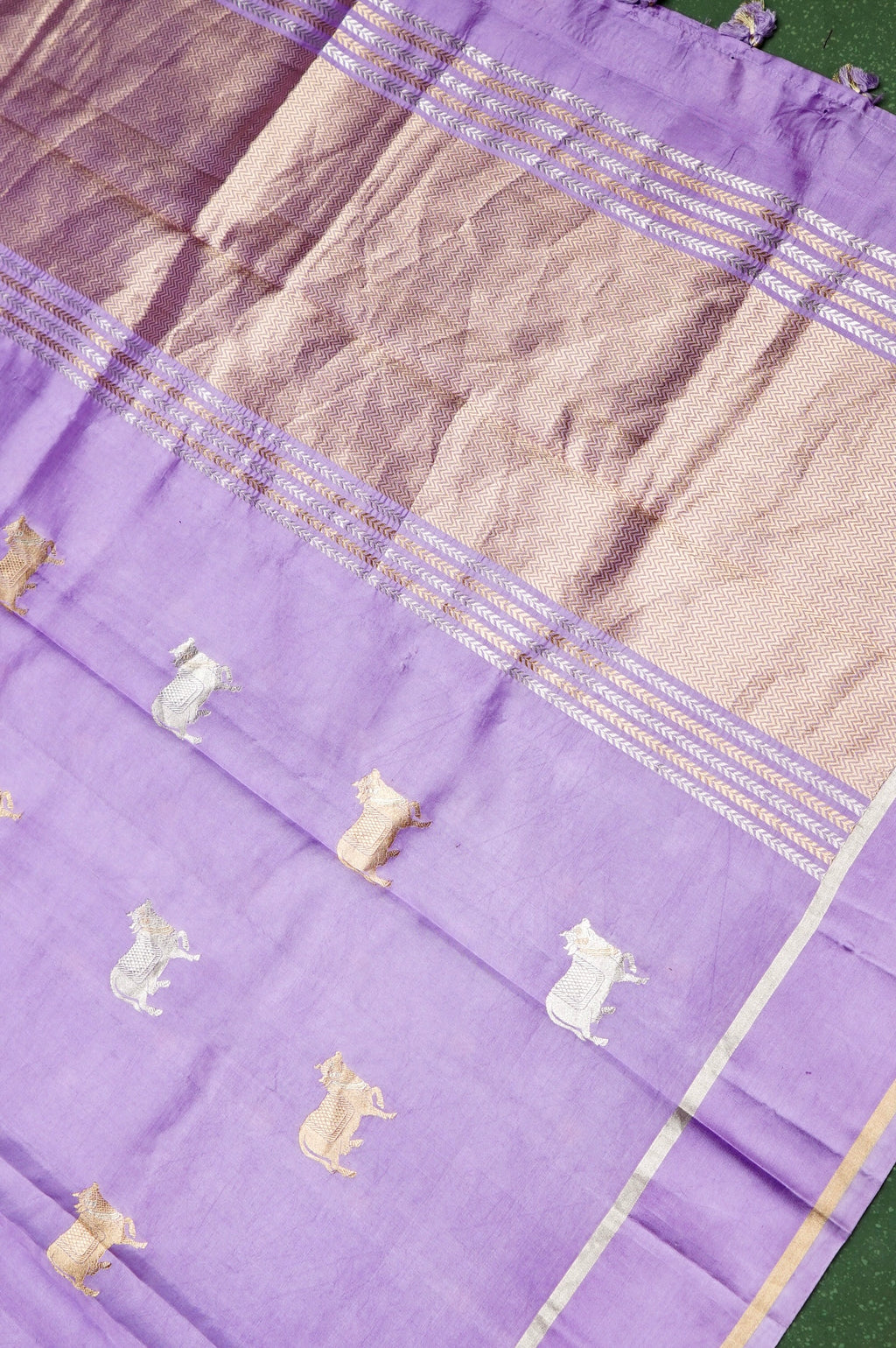 Handwoven Lavender Banarasi Katan Soft Silk Saree