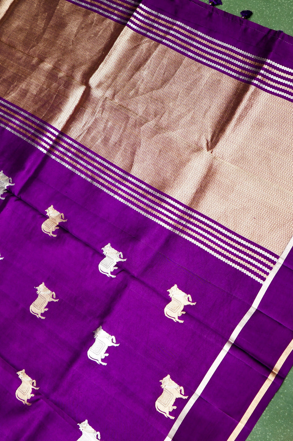 Handwoven Purple Banarasi Katan Soft Silk Saree