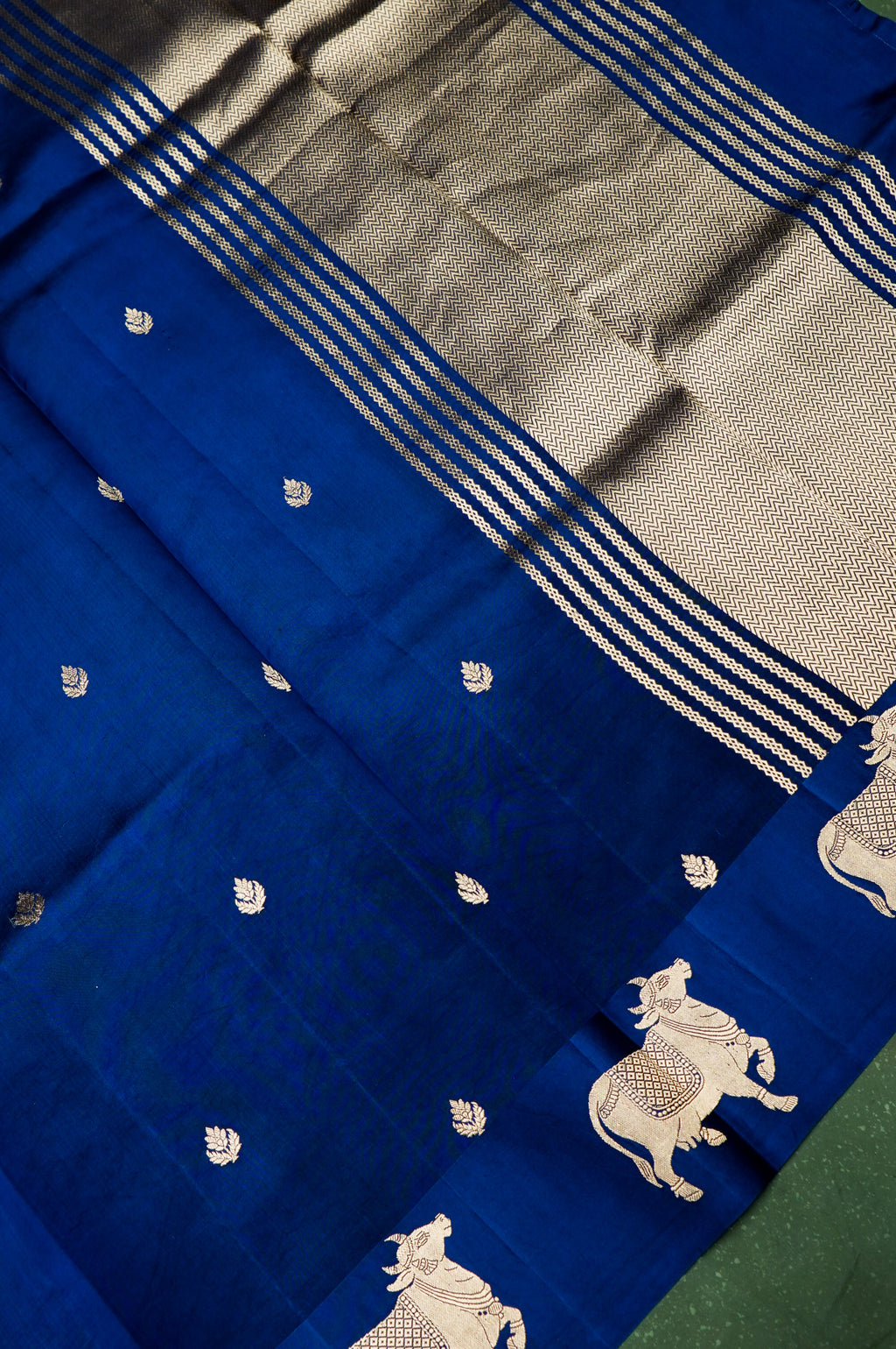 Handwoven Blue Banarasi Katan Soft Silk Saree