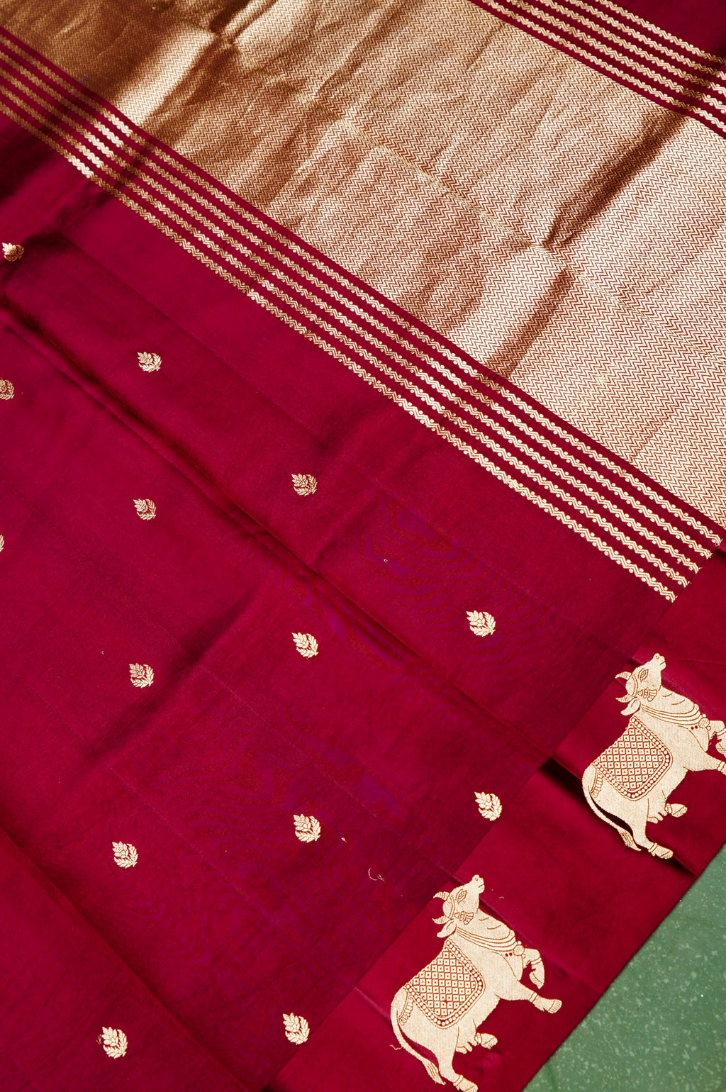 Handwoven Red Banarasi Katan Soft Silk Saree