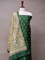 Handwoven Banarasi Green Katan Silk Suit