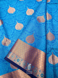 Banarasi Blue Blended Tanchoi Silk Saree