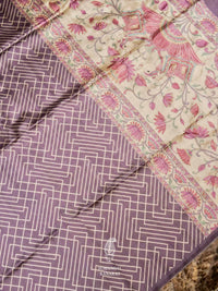 Banarasi Mauve Blended Tanchoi Silk Saree