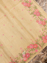 Banarasi Beige Blended Tissue Silk Saree