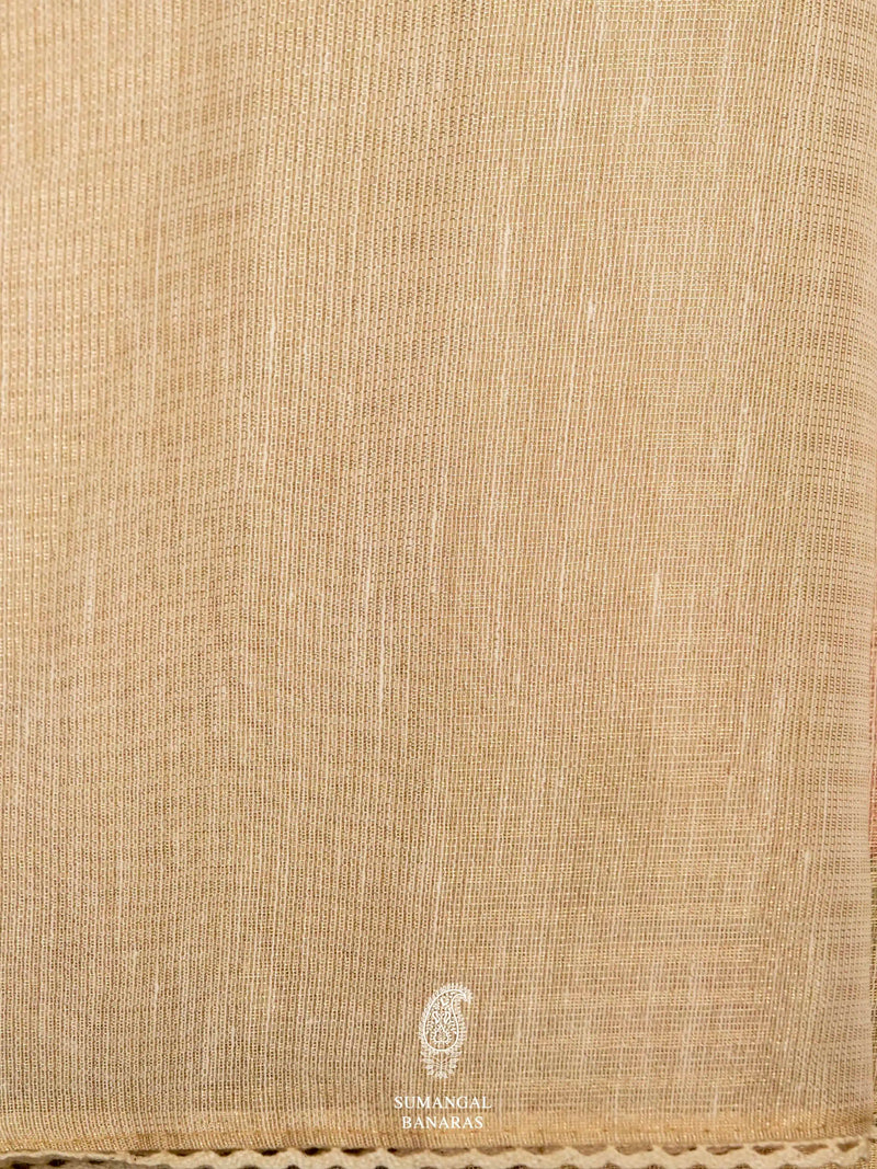 Banarasi Beige Blended Tissue Silk Saree