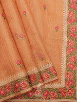 Banarasi Orange Blended Tissue Silk Saree