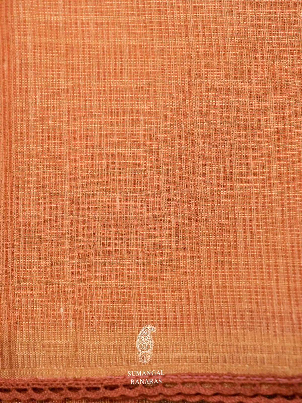 Banarasi Orange Blended Tissue Silk Saree