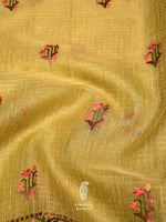 Banarasi Olive Green Blended Tissue Silk Saree