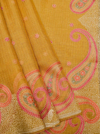 Banarasi Mustard Blended Tissue Silk Saree